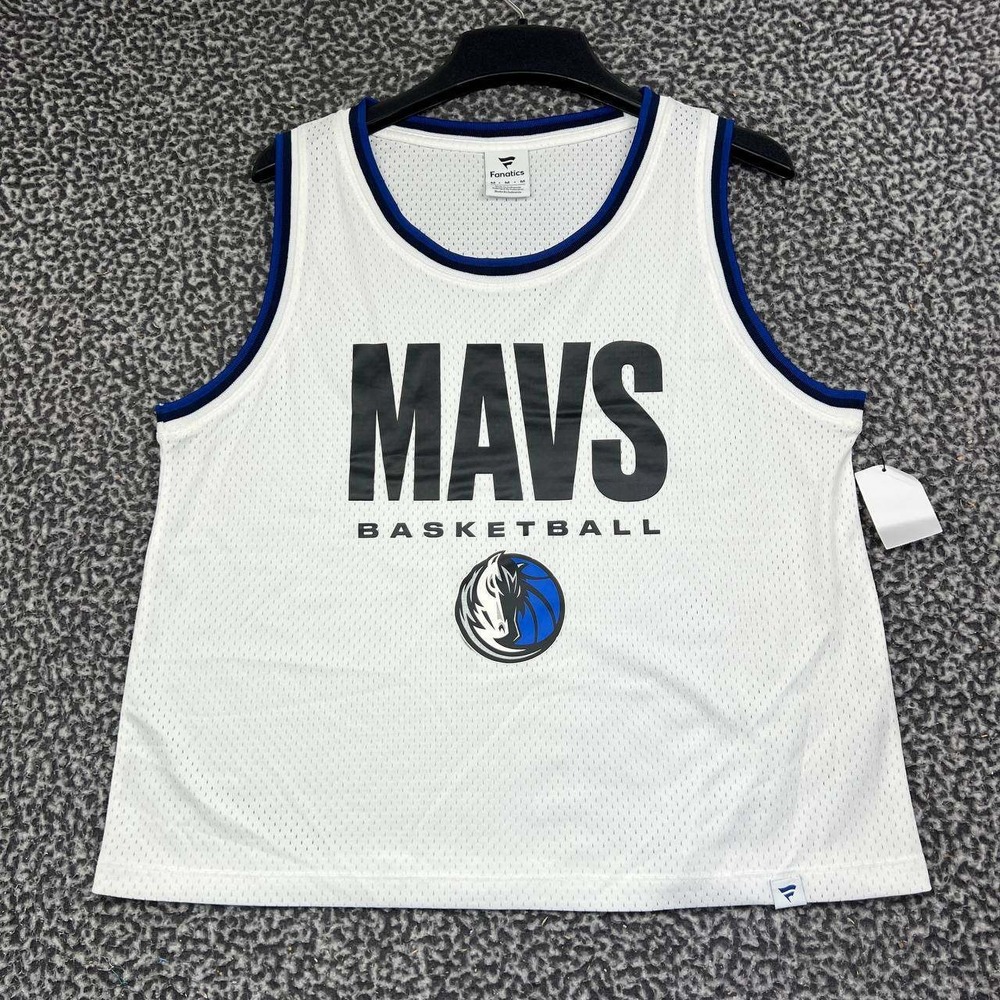 Dallas Mavericks NBA Jersey Shirt Women Medium White Fanatics Sleeveless New M
